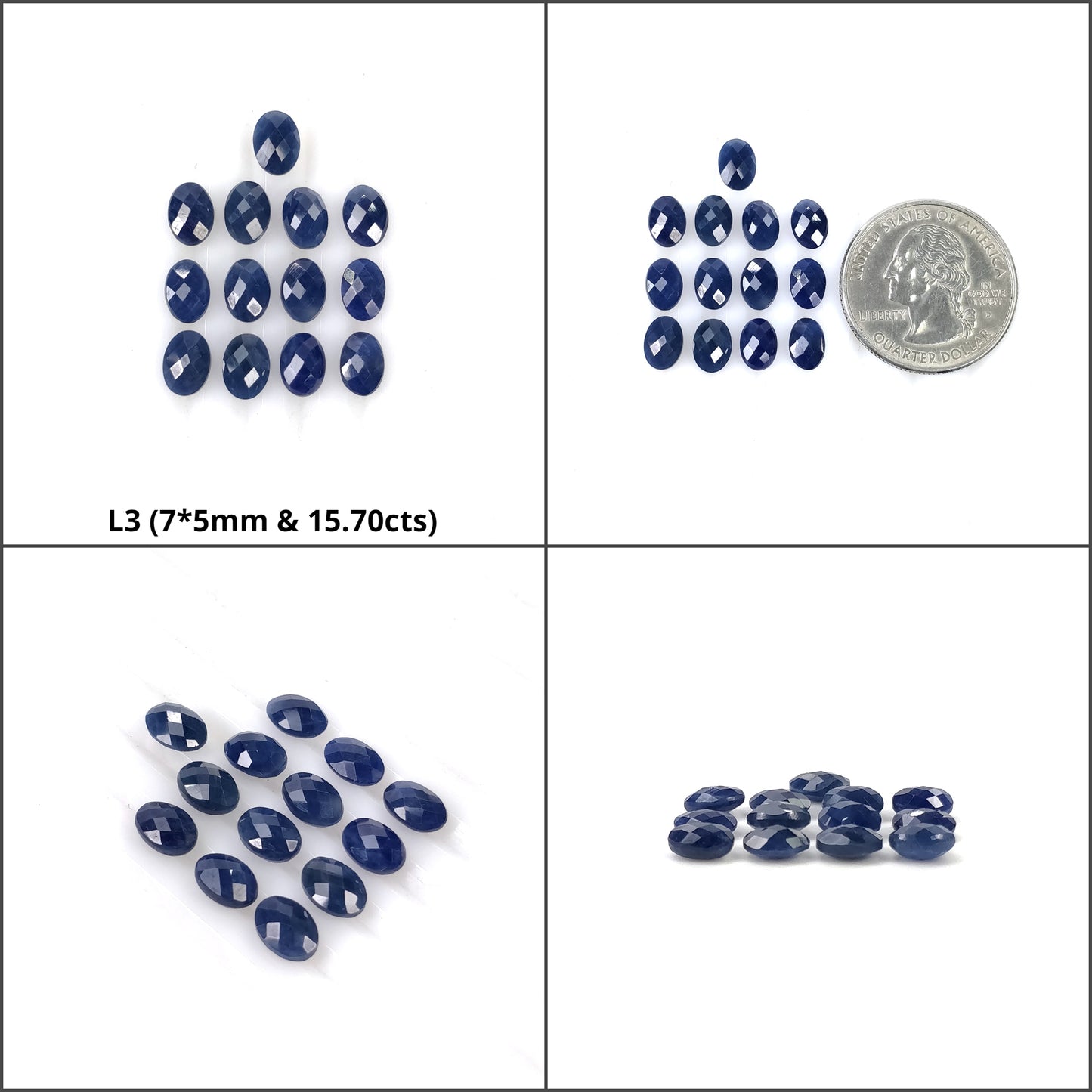 Sapphire Gemstone Normal & Checker Cut : Natural Untreated Unheated Blue Sapphire Oval Cushion Triangle Shape Lots