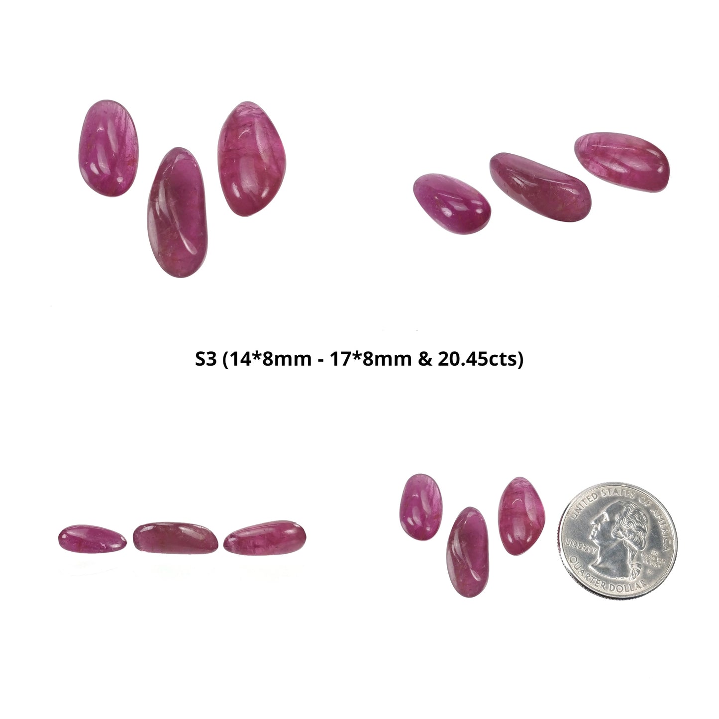 Pink TOURMALINE Gemstone Tumble : Natural Untreated Tourmaline Uneven Shape Cabochon Sets