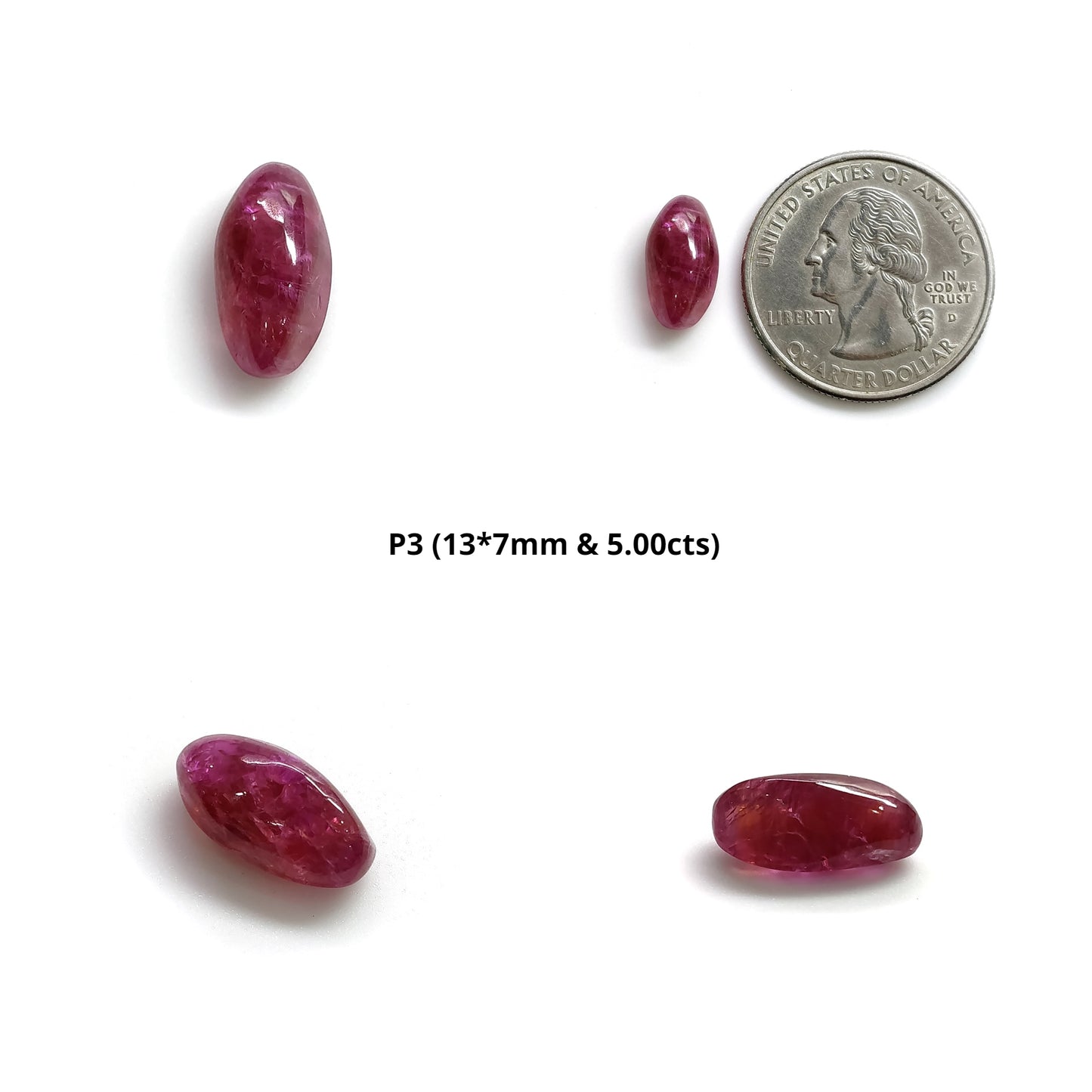 Burmese Ruby Gemstone Cabochon : Natural Untreated Unheated Ruby Uneven Shape Tumble