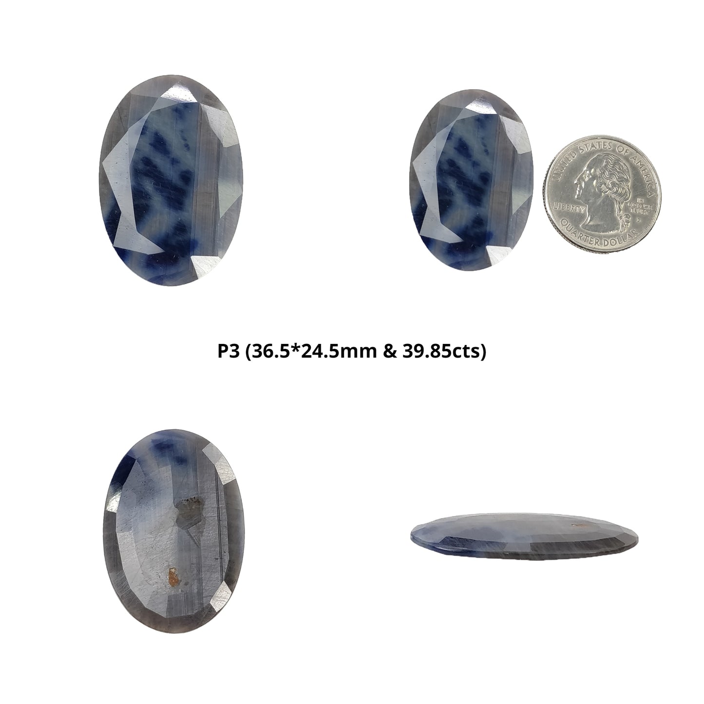 Sapphire Gemstone Normal Cut : Natural Untreated Unheated Blue Silver Sapphire Pear Oval Shape Pairs