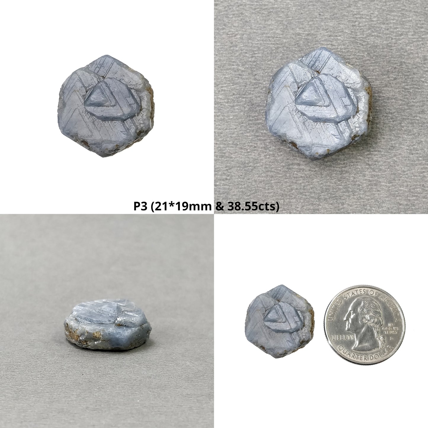 RECORD KEEPER Blue SAPPHIRE Gemstone Crystal : Natural Unheated Triangle Formative Sapphire Rough Specimen