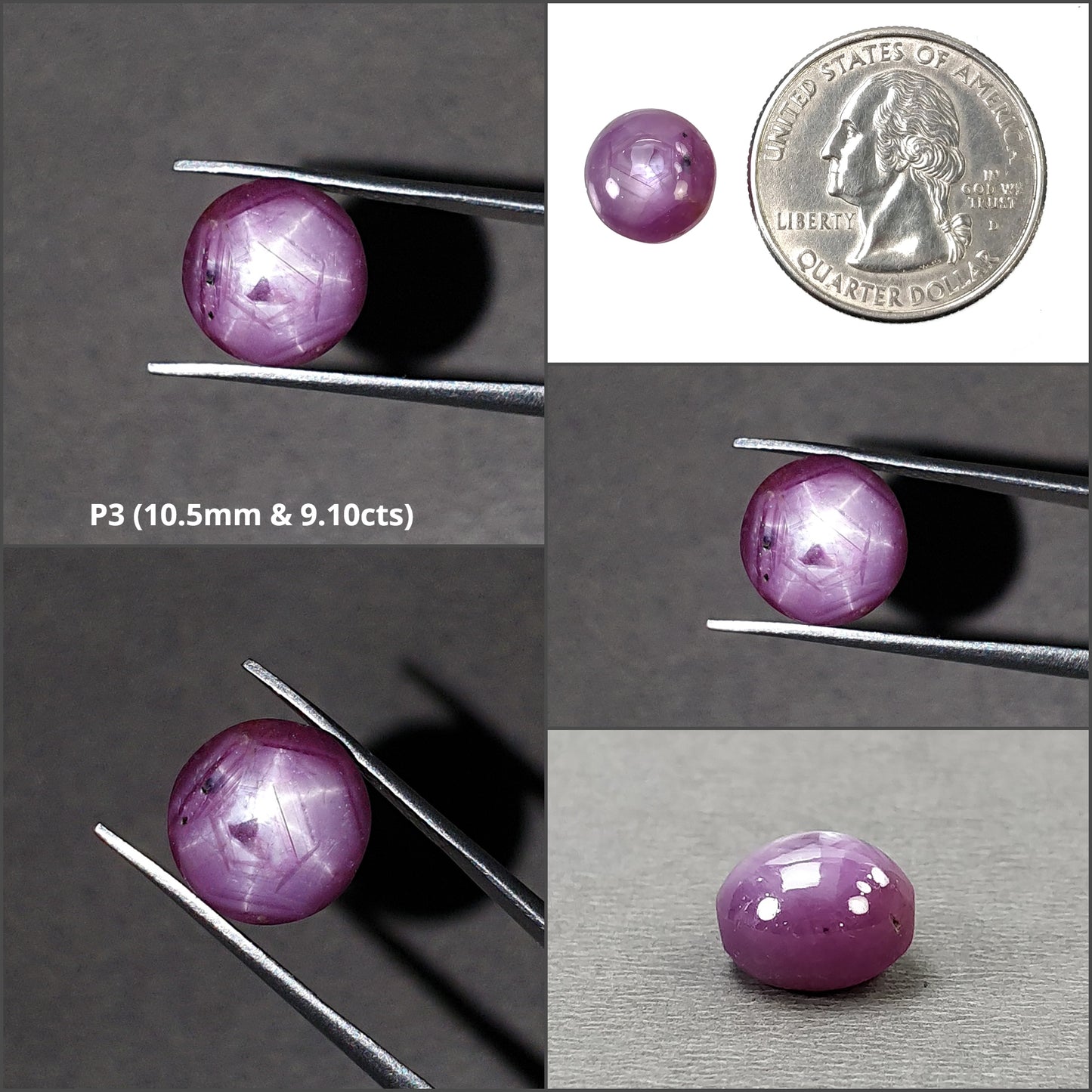 Exclusive Rare Record Keeper STAR SAPPHIRE Gemstone Cabochon : Natural Untreated African Pink Sapphire 6Ray Star Oval Shape
