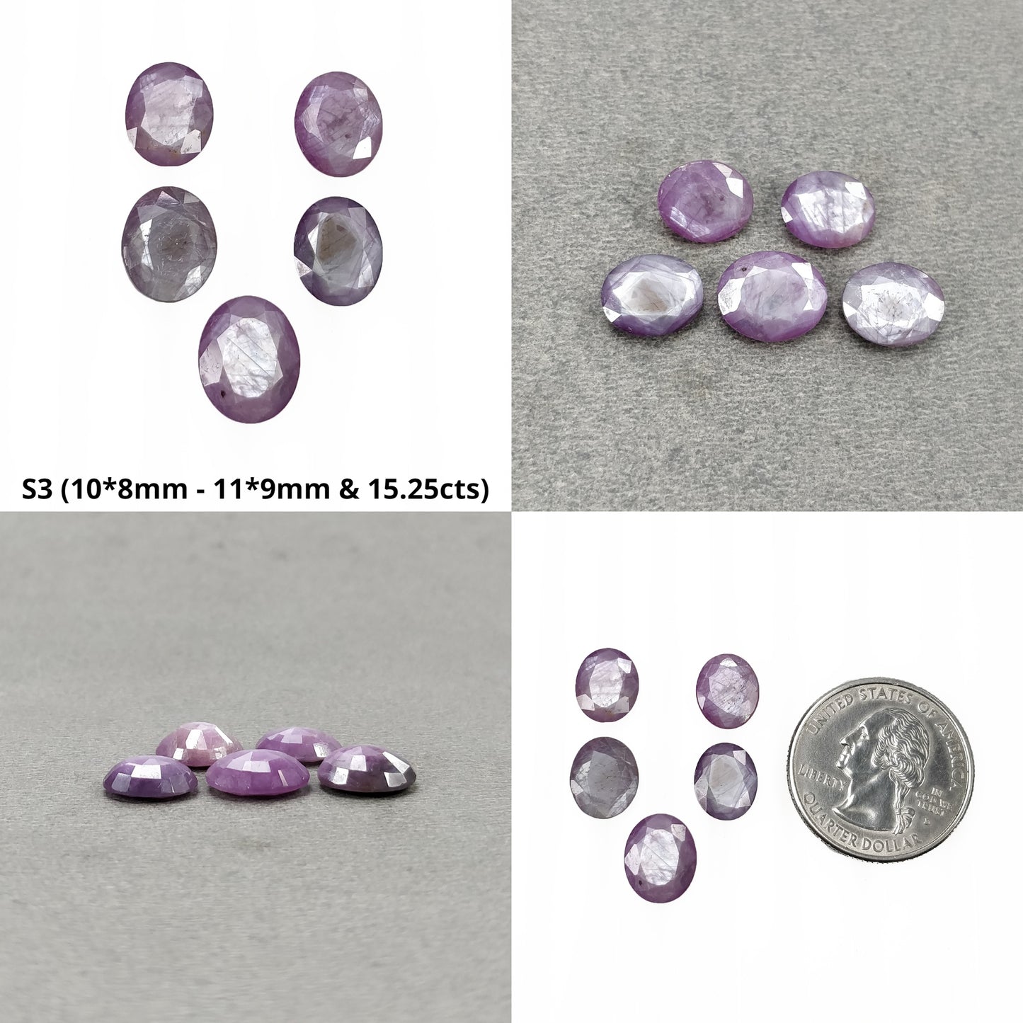 Sapphire Gemstone Normal Cut : Natural Untreated Unheated Raspberry Sheen Pink Sapphire Oval Shape Sets
