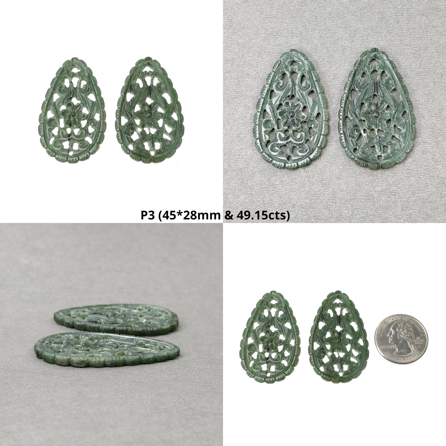 GREEN QUARTZ Gemstone Carving : Natural Untreated Quartz Hand Carved Oval Egg Uneven Shape Pair