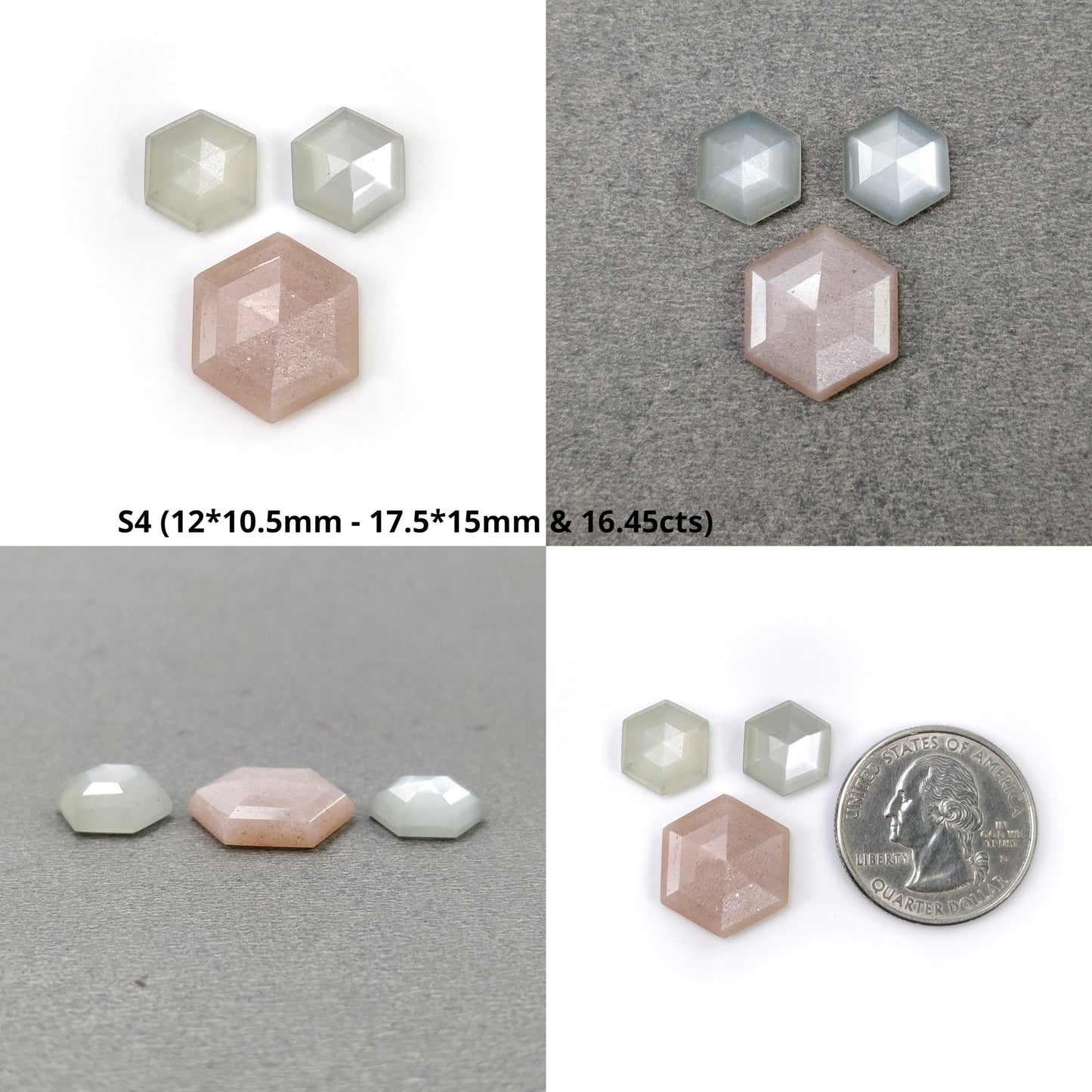 Hexagon Shape Moonstyone