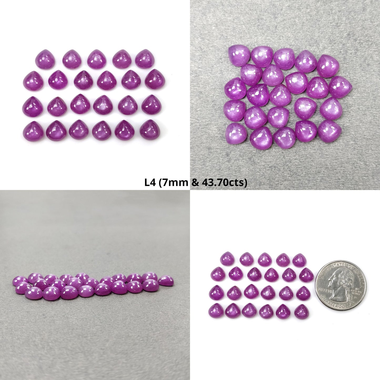 Raspberry Sheen Pink SAPPHIRE Gemstone Cabochon : Natural Untreated Sapphire Heart Shape 12pcs 13pcs 20pcs 23pcs Lot