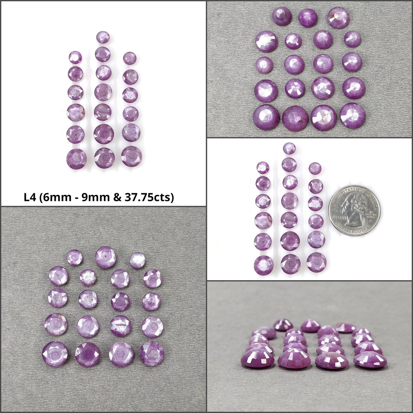 Raspberry Sheen SAPPHIRE Gemstone Rose Cut : Natural Untreated Unheated Pink Sapphire Round Shape 15pcs 16pcs 27pcs 19pcs Lots