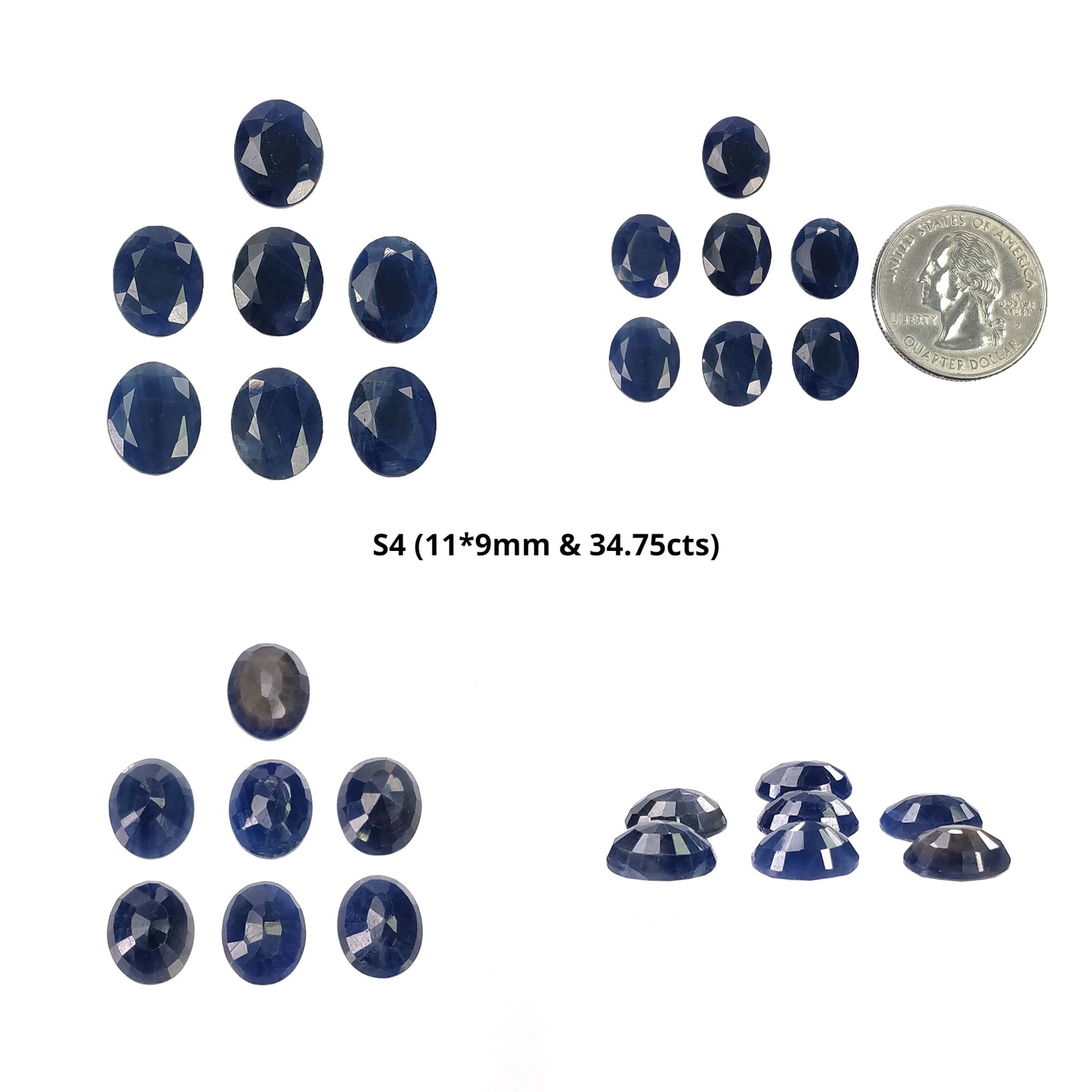Sapphire Gemstone Normal Cut : Natural Untreated Unheated Sapphire Oval Shape 7pcs Sets