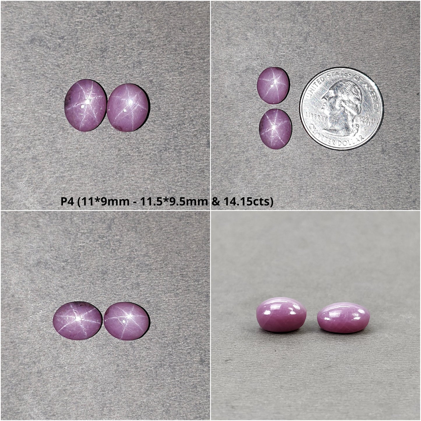 Star Sapphire Gemstone Cabochon : Natural Untreated African Pink Sapphire 6Ray Star Oval Shape 1pcs & 2pcs