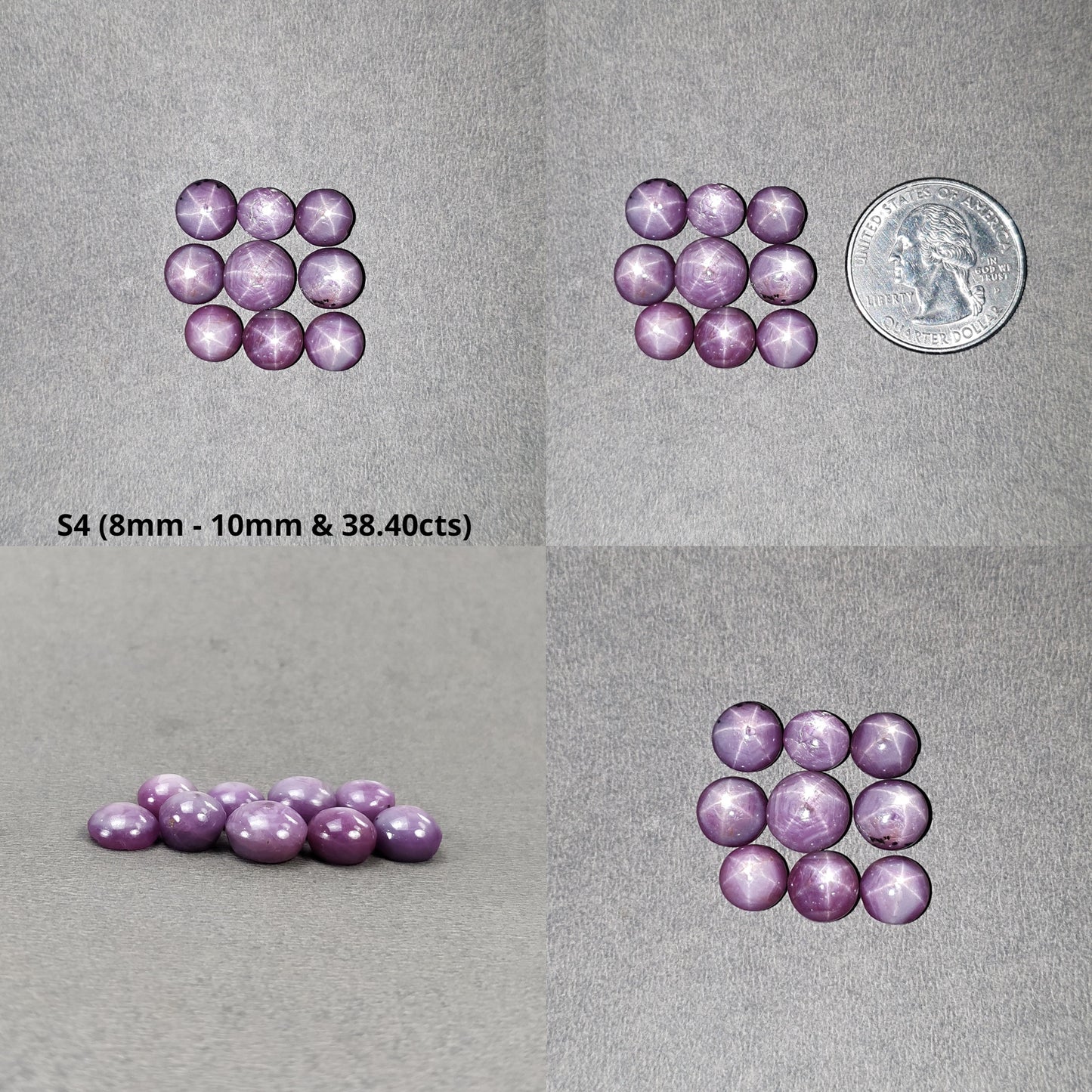 Star Sapphire Gemstone Cabochon : Natural Untreated African Pink Sapphire 6Ray Star Oval & Round Shape Lots