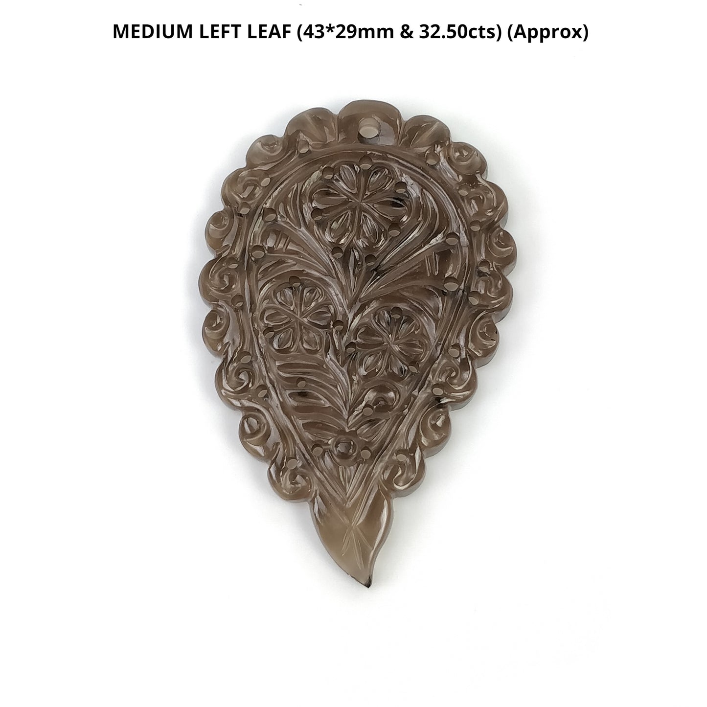SMOKY QUARTZ Gemstone LEAF Carving : Natural Untreated Unheated Quartz Gemstone Hand Carved Leaves In Small Medium Large Sizes