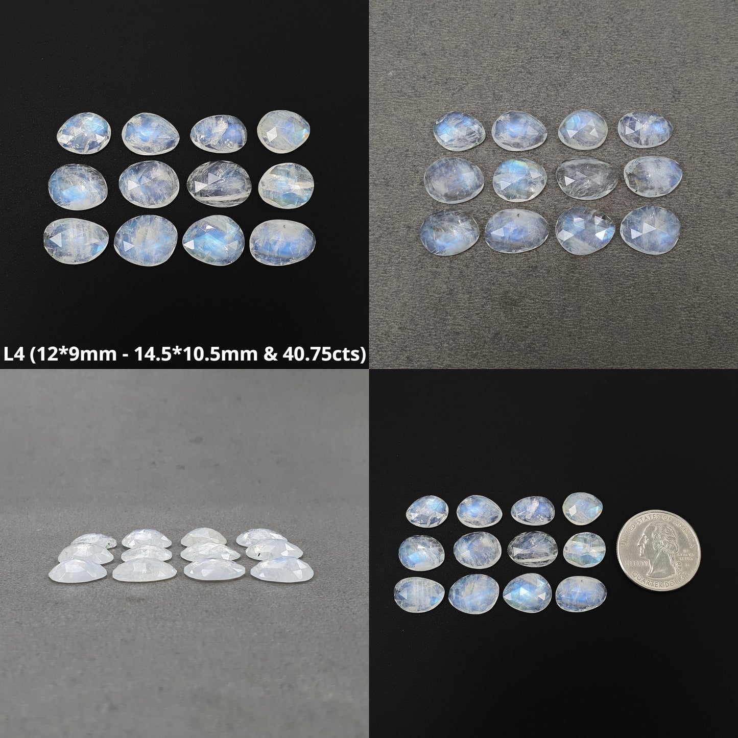 RAINBOW MOONSTONE Gemstone Rose Cut : Natural Untreated Unheated Moonstone Uneven Shape Lots