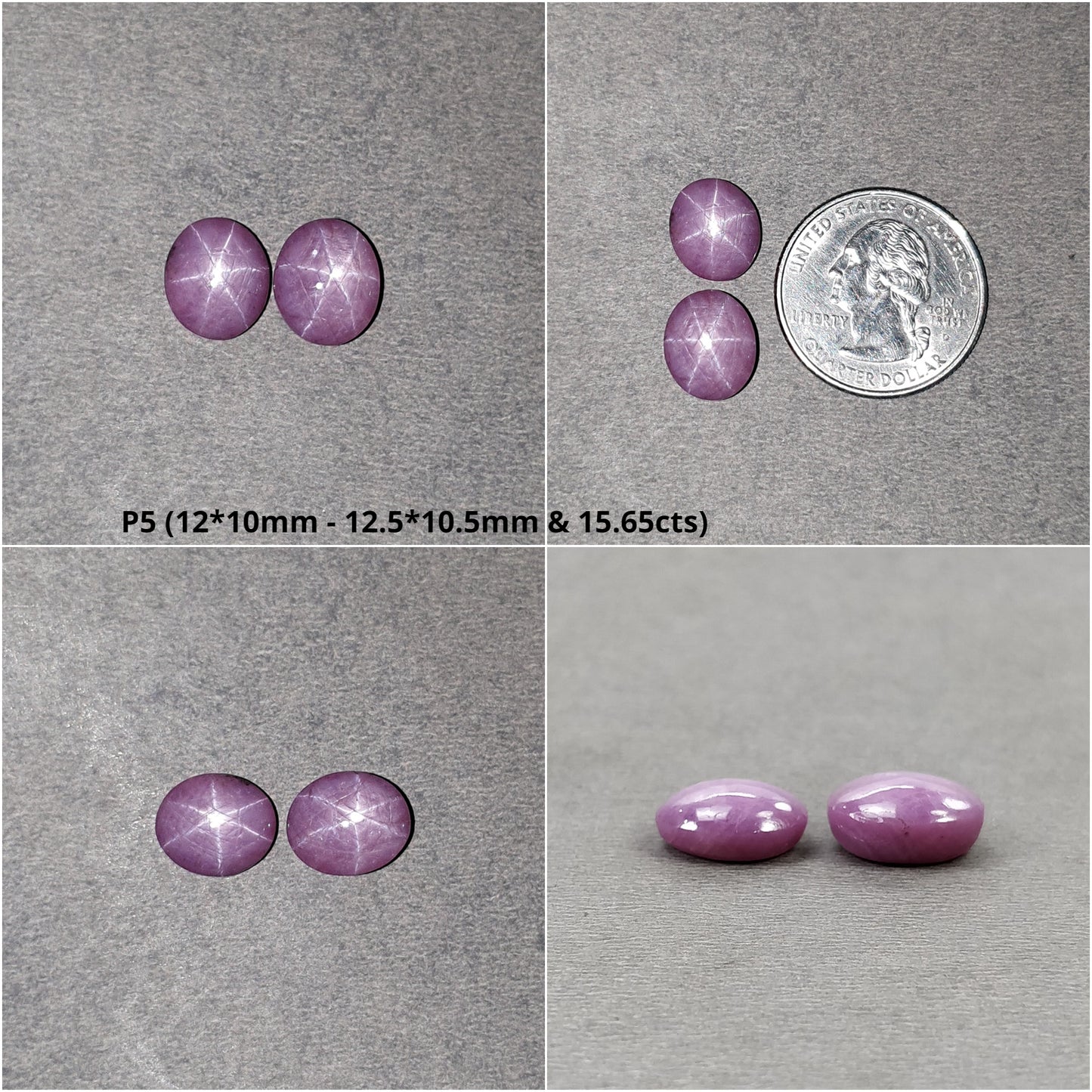 Star Sapphire Gemstone Cabochon : Natural Untreated African Pink Sapphire 6Ray Star Oval Shape 1pcs & 2pcs