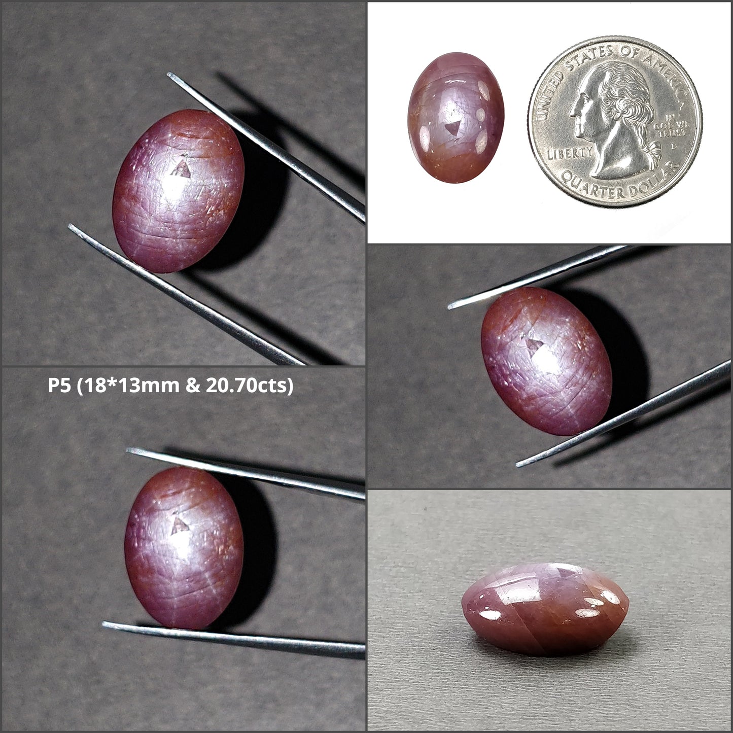 Exclusive Rare Record Keeper STAR SAPPHIRE Gemstone Cabochon : Natural Untreated African Pink Sapphire 6Ray Star Oval Shape