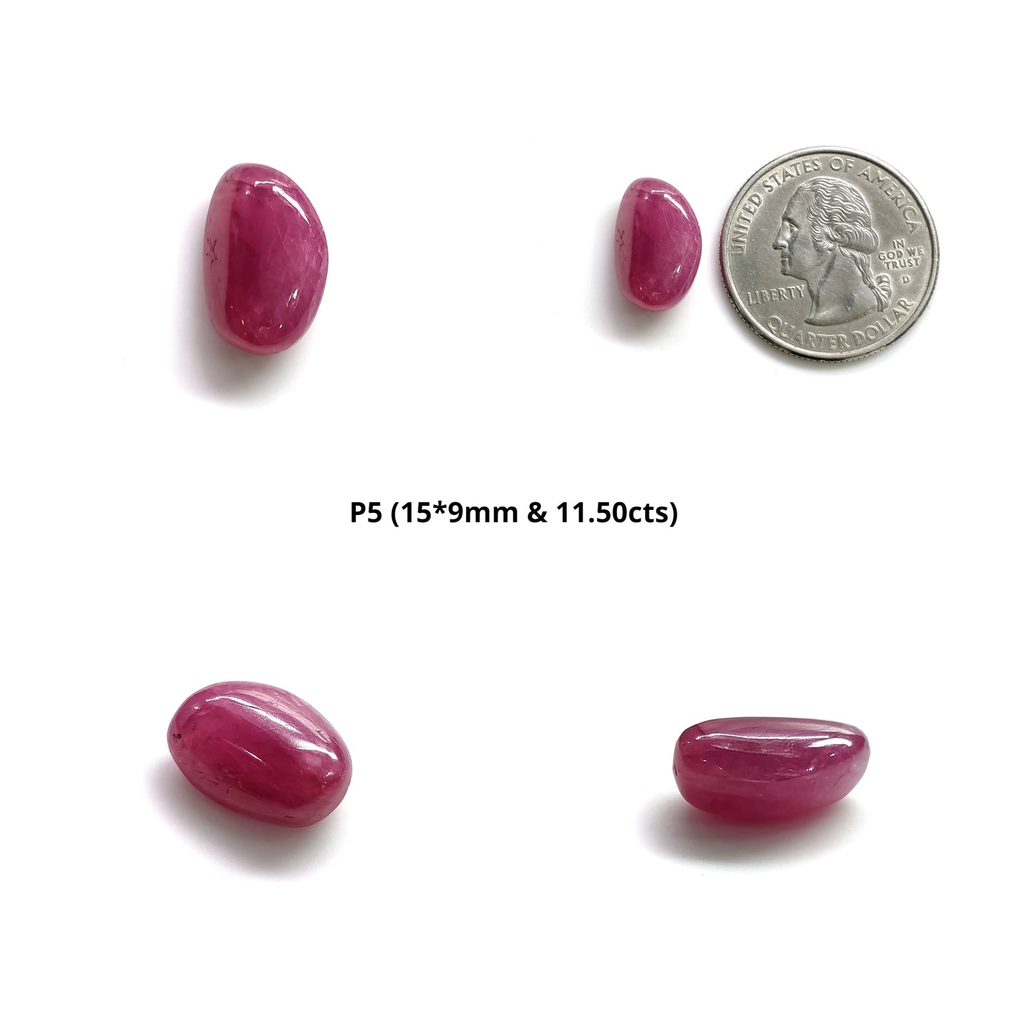 Burmese Ruby Gemstone Cabochon : Natural Untreated Unheated Ruby Uneven Shape Tumble