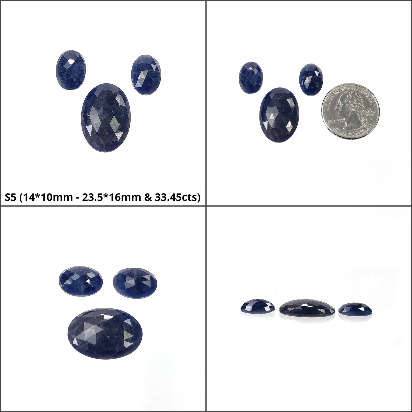Sapphire Gemstone Rose & Checker Cut : Natural Untreated Unheated Blue Sapphire Oval Round Cushion Shape Lots