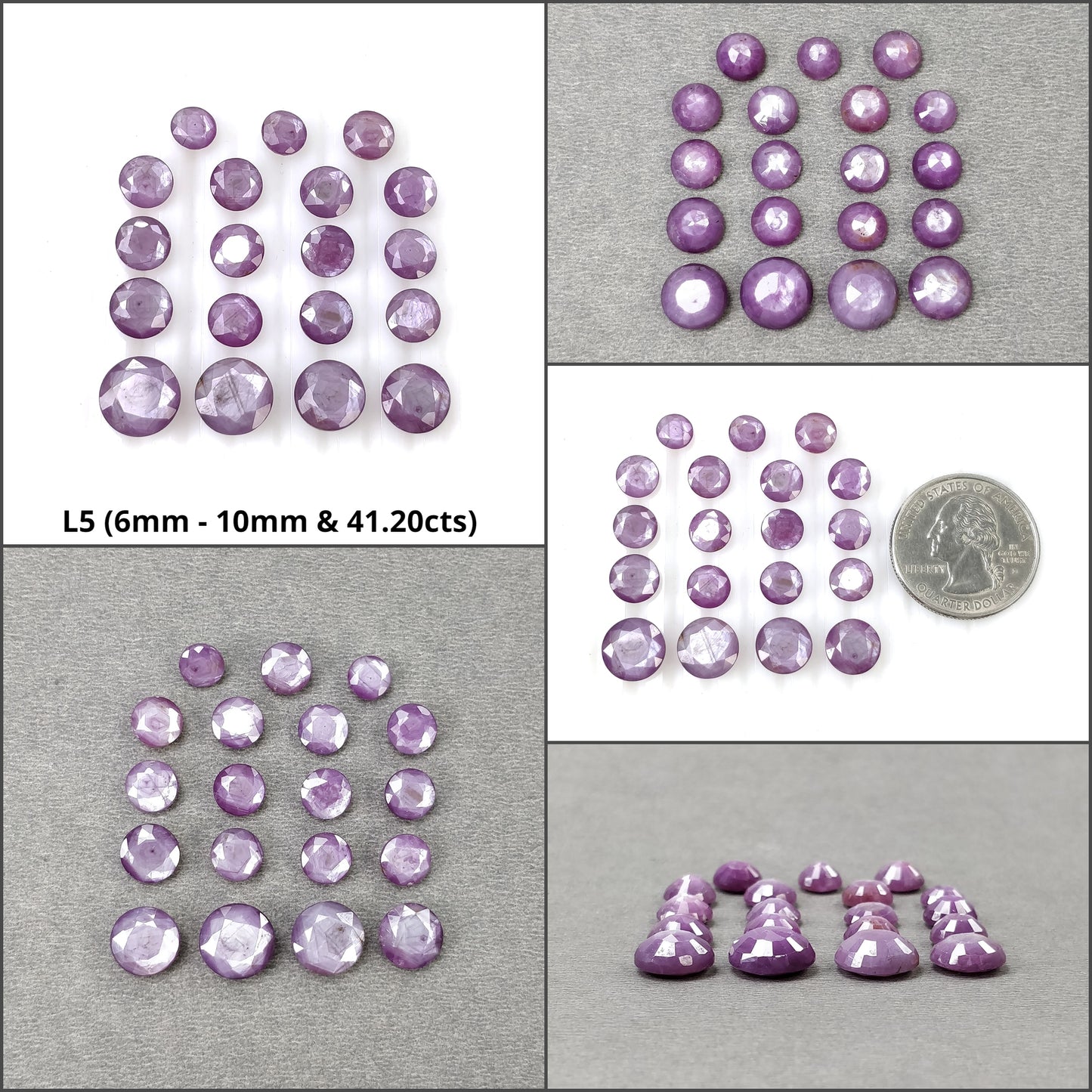 Raspberry Sheen SAPPHIRE Gemstone Rose Cut : Natural Untreated Unheated Pink Sapphire Round Shape 15pcs 16pcs 27pcs 19pcs Lots