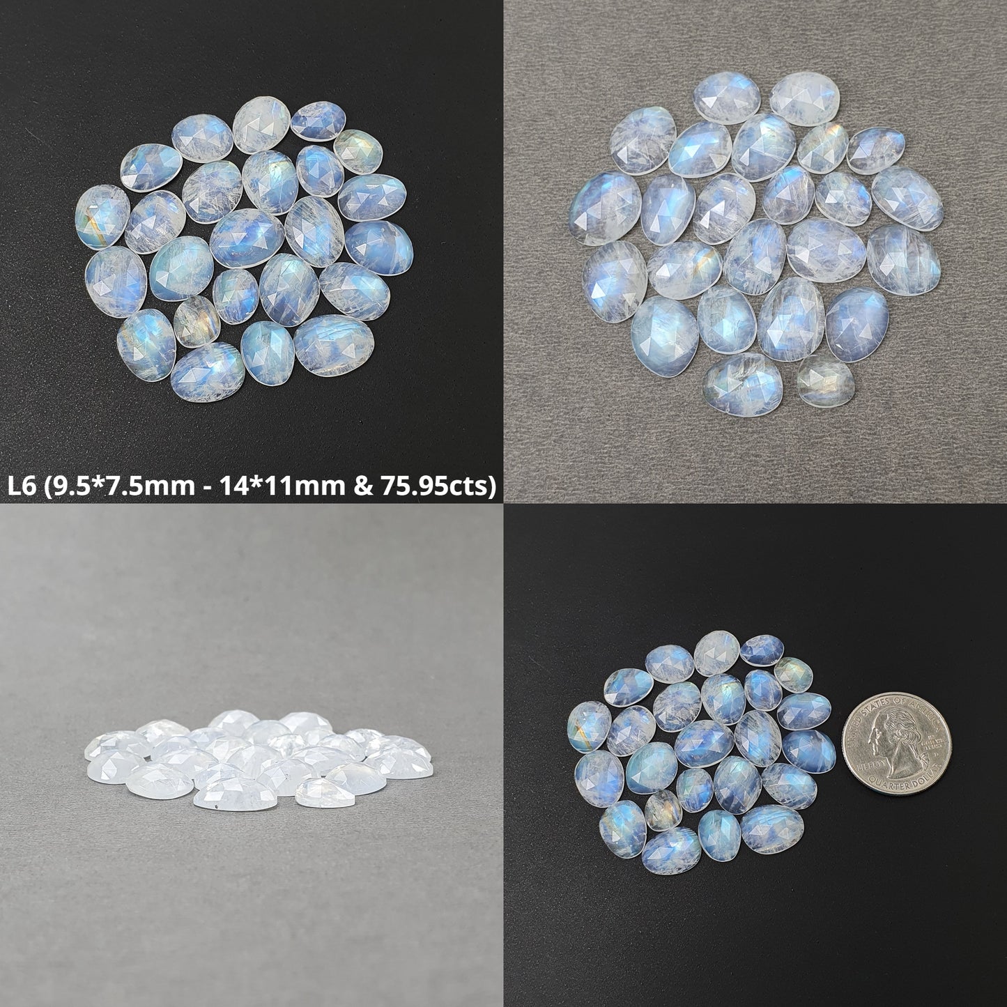 Natural Untreated Moonstone Amethyst Ametrine Quartzite Serpentine Garnet Lapis Lazuli Gemstone Rose Cut Uneven Shape Lots