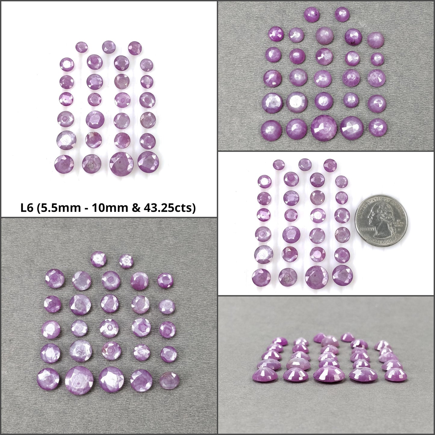 Raspberry Sheen SAPPHIRE Gemstone Rose Cut : Natural Untreated Unheated Pink Sapphire Round Shape 15pcs 16pcs 27pcs 19pcs Lots