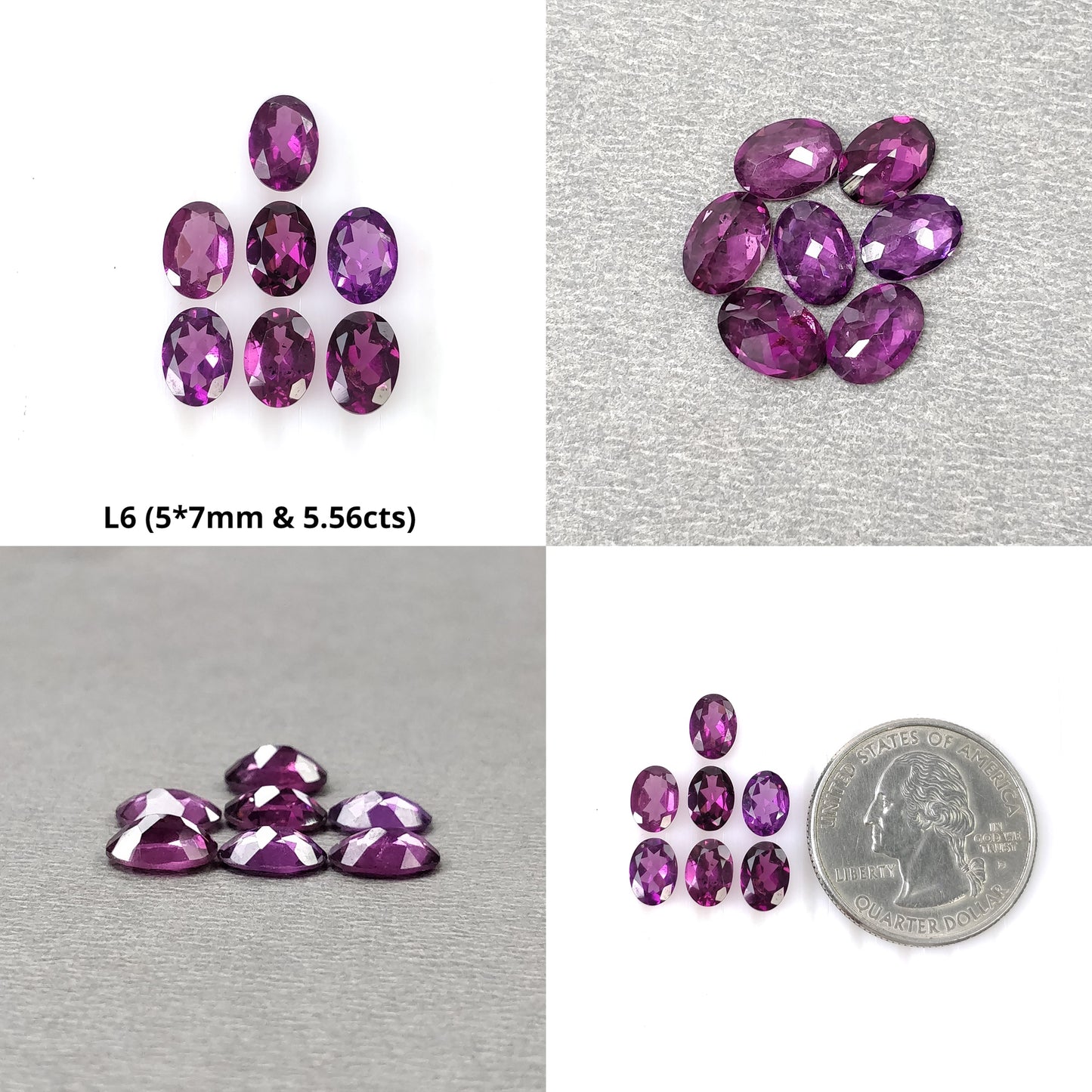 PURPLE GARNET Gemstone Normal Cut: Natural Untreated Garnet Round & Pear Triangle Shape 7pcs 22pcs 28pcs 35pcs 38pcs 100pcs Lot