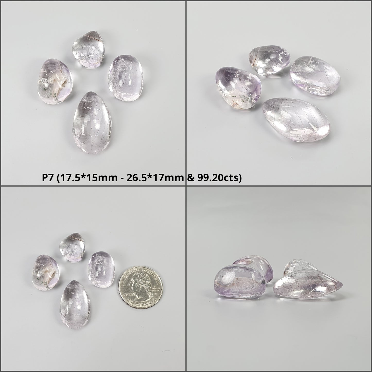 Amethyst Gemstone Tumble : Natural Untreated Unheated Purple Rutile Amethyst Uneven Shape Cabochon For jewelry