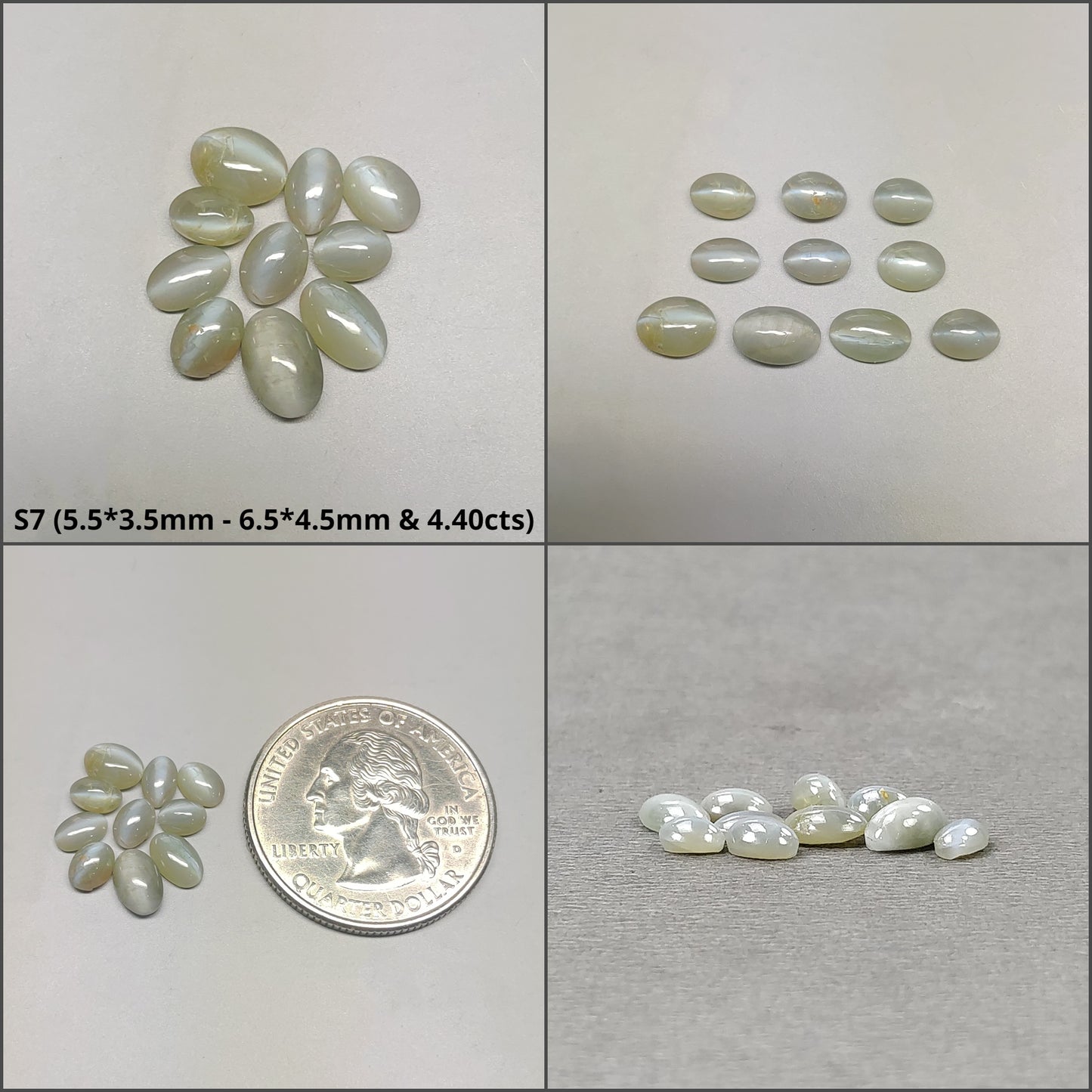 CHRYSOBERYL CAT'S EYE Gemstone Cabochon : Natural Untreated Unheated Cat's Eye Round And Oval Shape 2pcs 3pcs 6pcs 10pcs