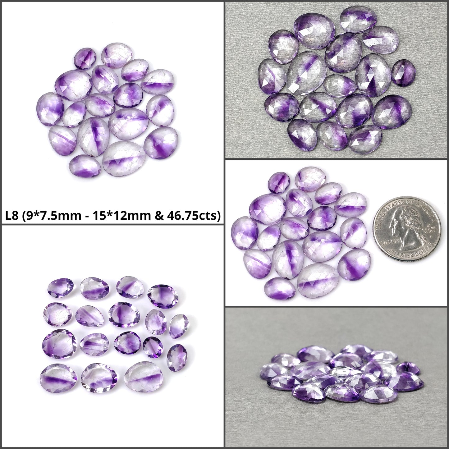 Natural Untreated Moonstone Amethyst Ametrine Quartzite Serpentine Garnet Lapis Lazuli Gemstone Rose Cut Uneven Shape Lots