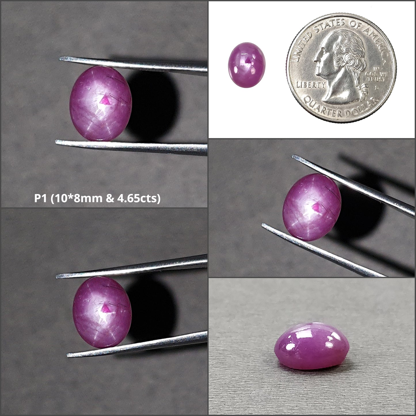 Exclusive Rare Record Keeper STAR SAPPHIRE Gemstone Cabochon : Natural Untreated African Pink Sapphire 6Ray Star Oval Shape