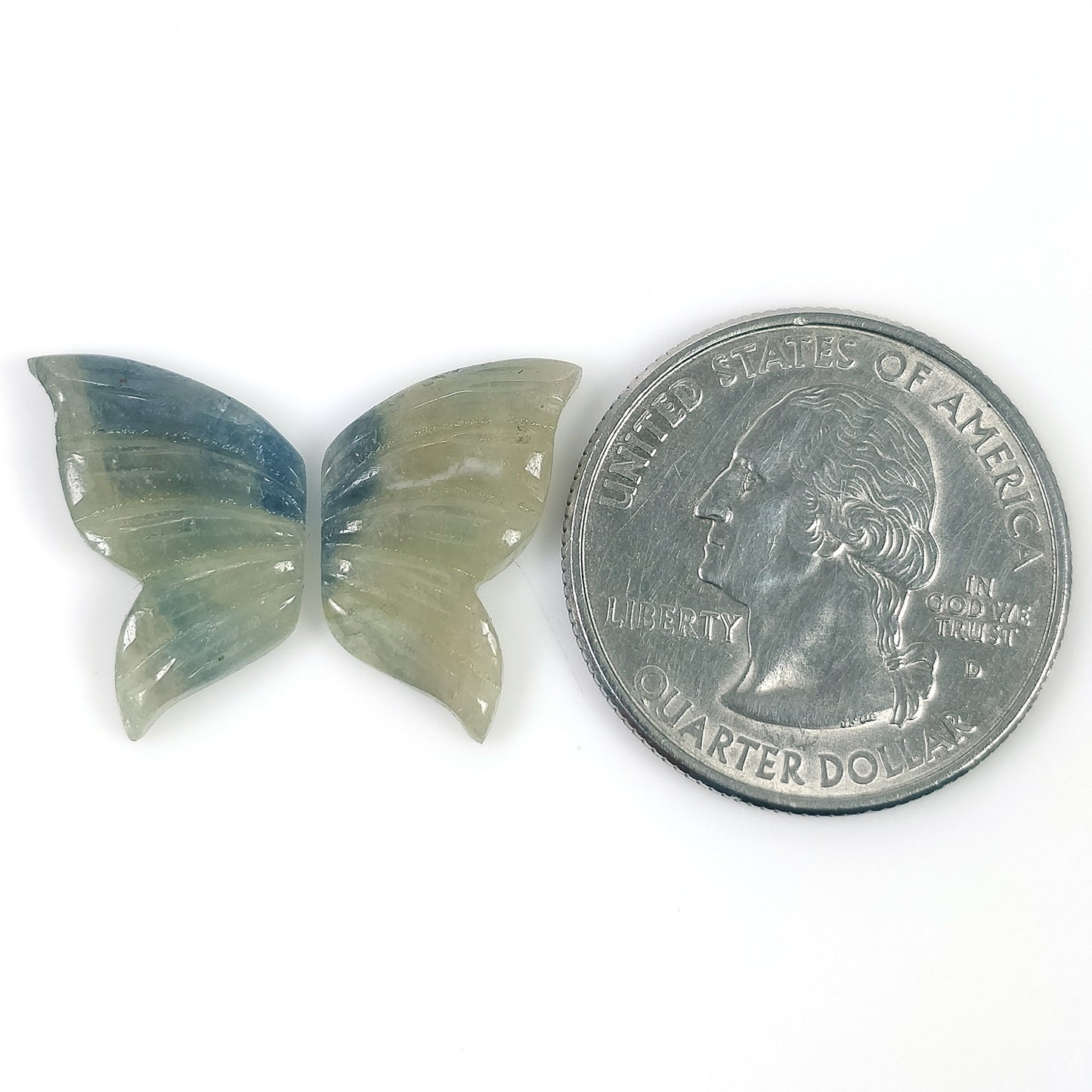 MULTI SAPPHIRE Gemstone Carving: Natural Untreated Bi-Color Sapphire Hand Carved BUTTERFLY Pair (With Video)