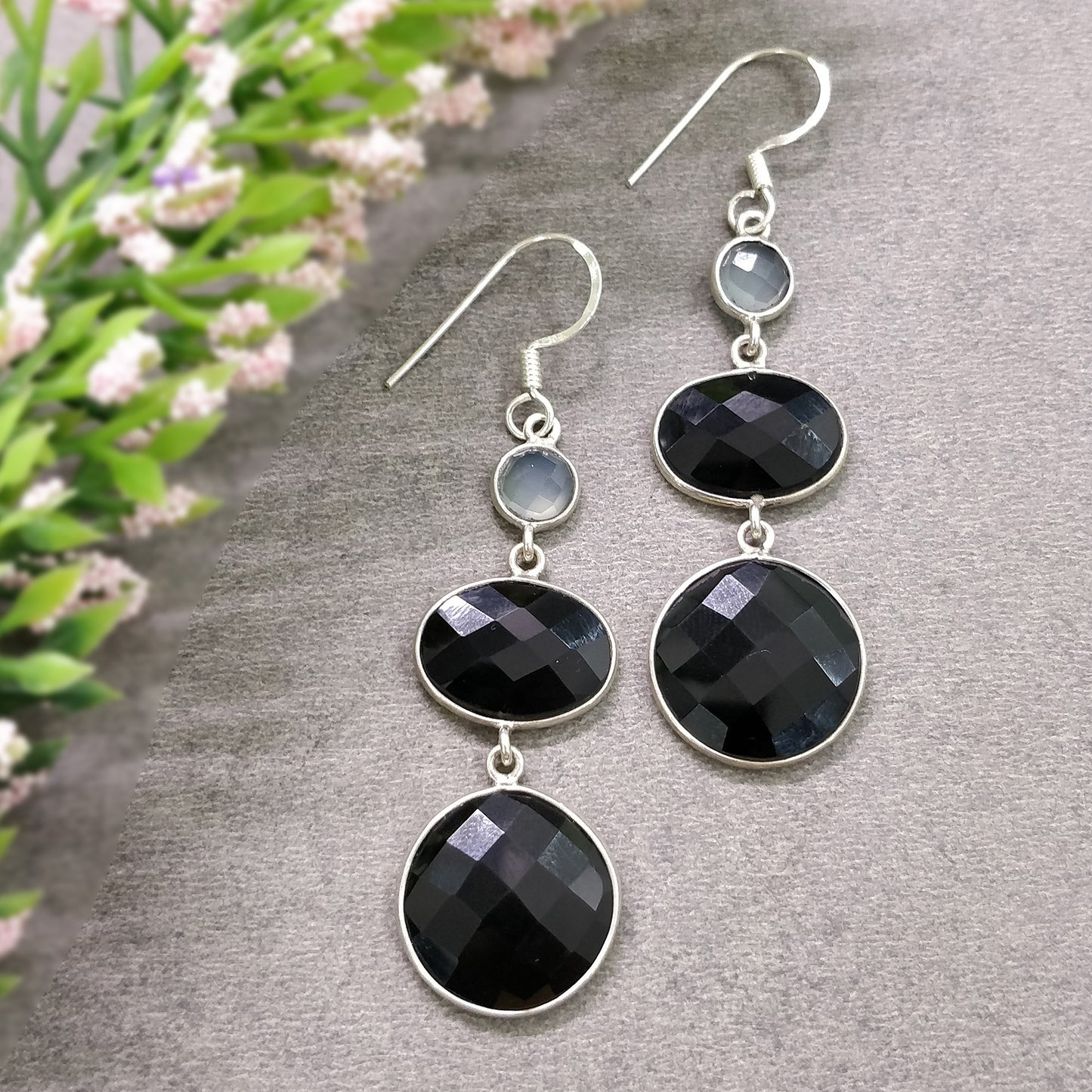 Black Rhinestone Earrings