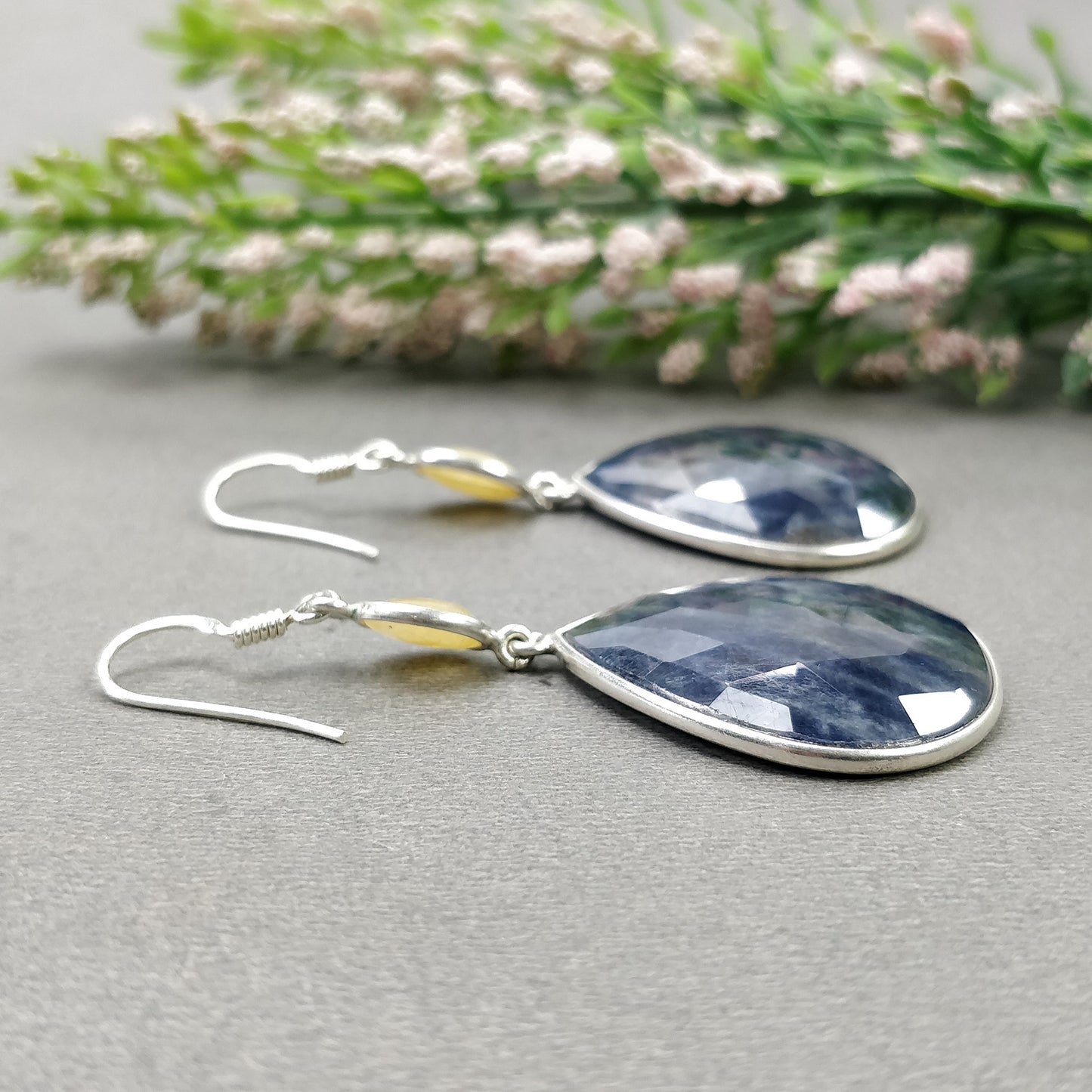 Bezel Set Earrings