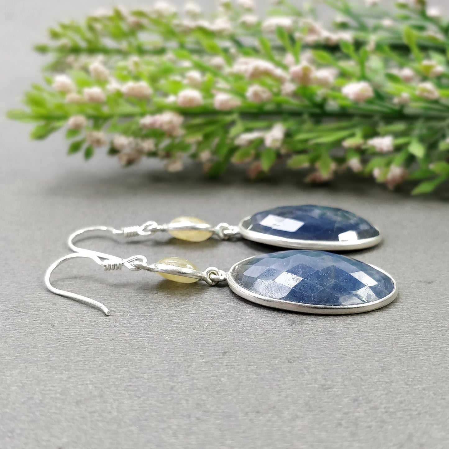Bezel Set Earrings