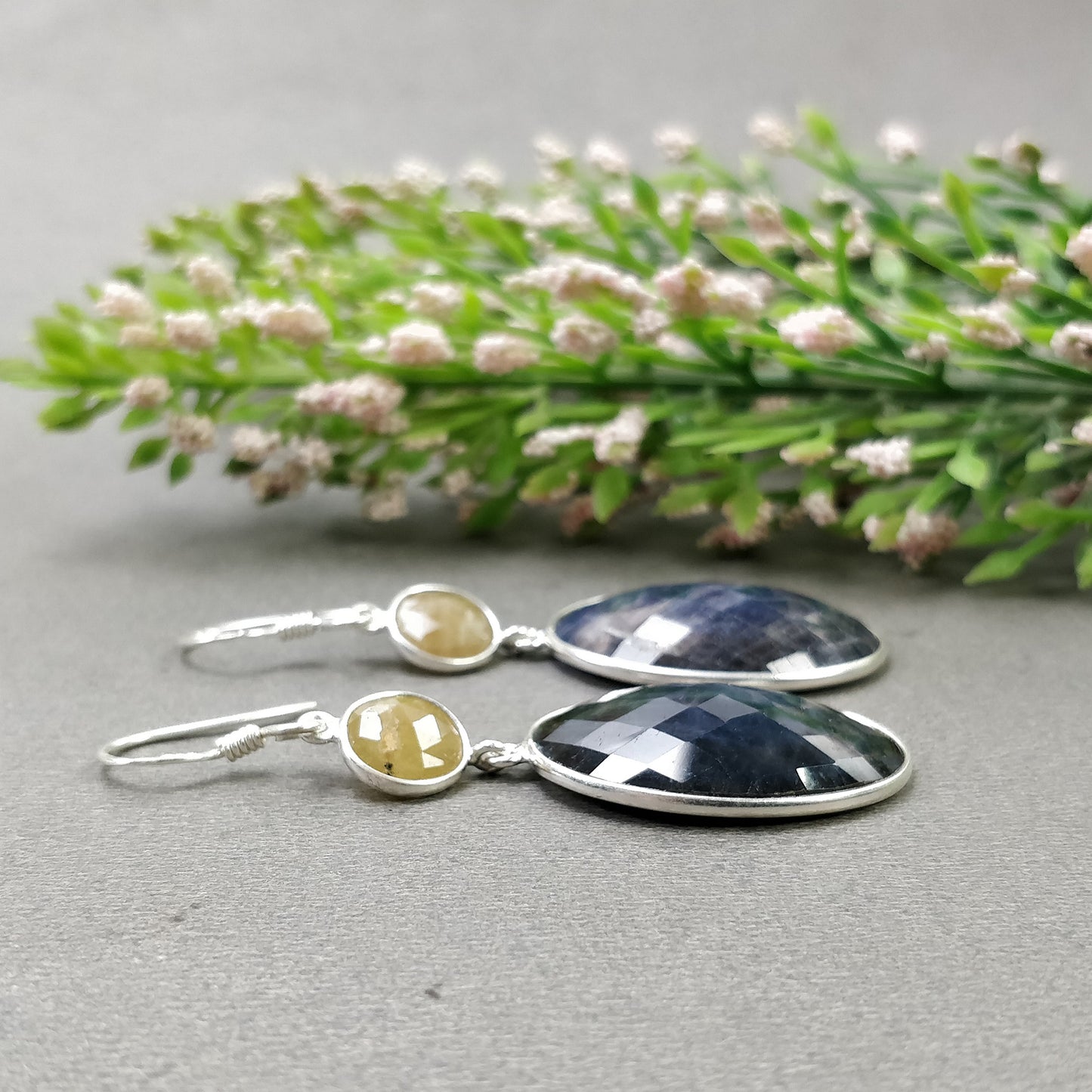 Bezel Set Earrings