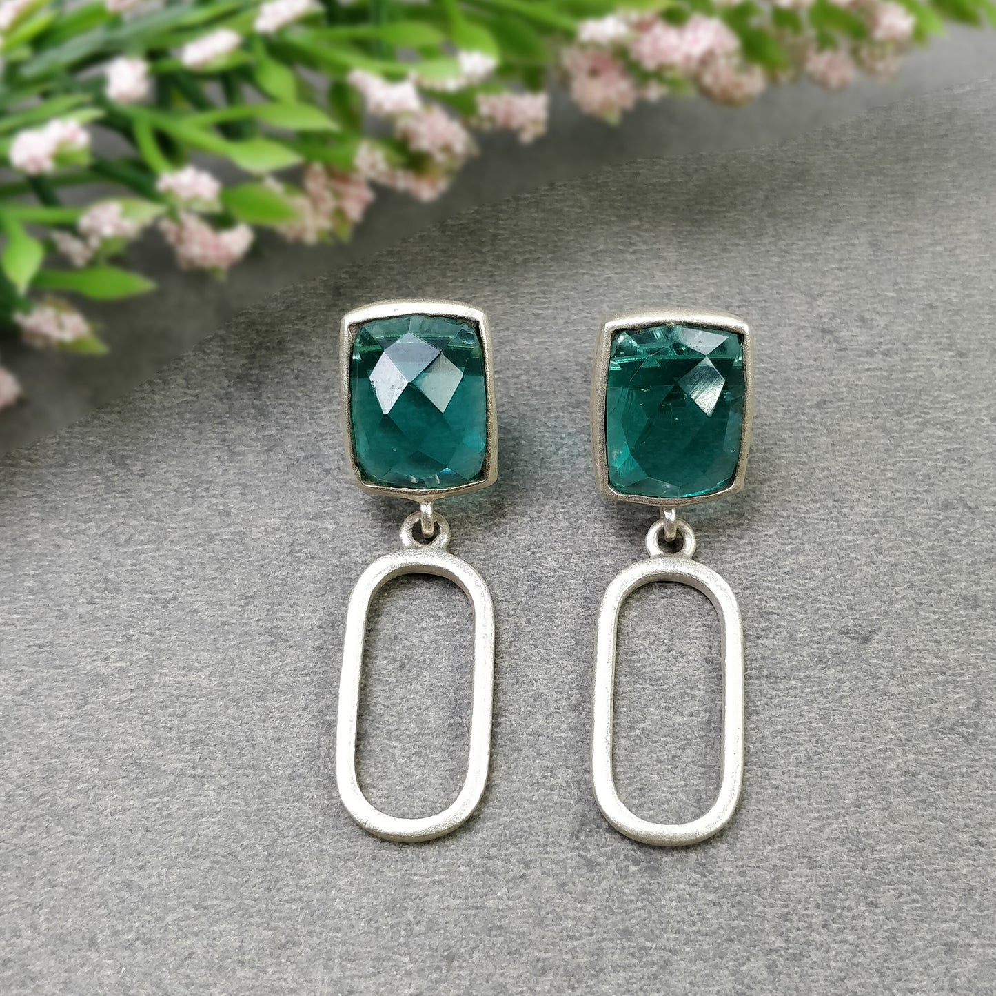 Bezel Set Earrings