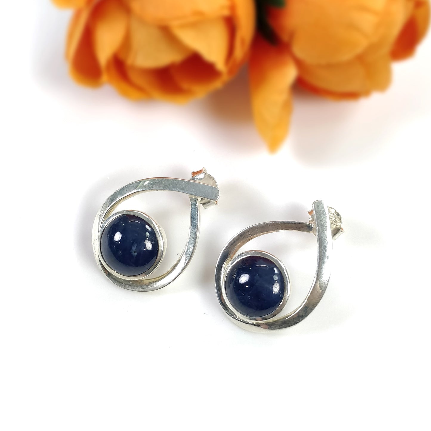 Bezel Set Earrings