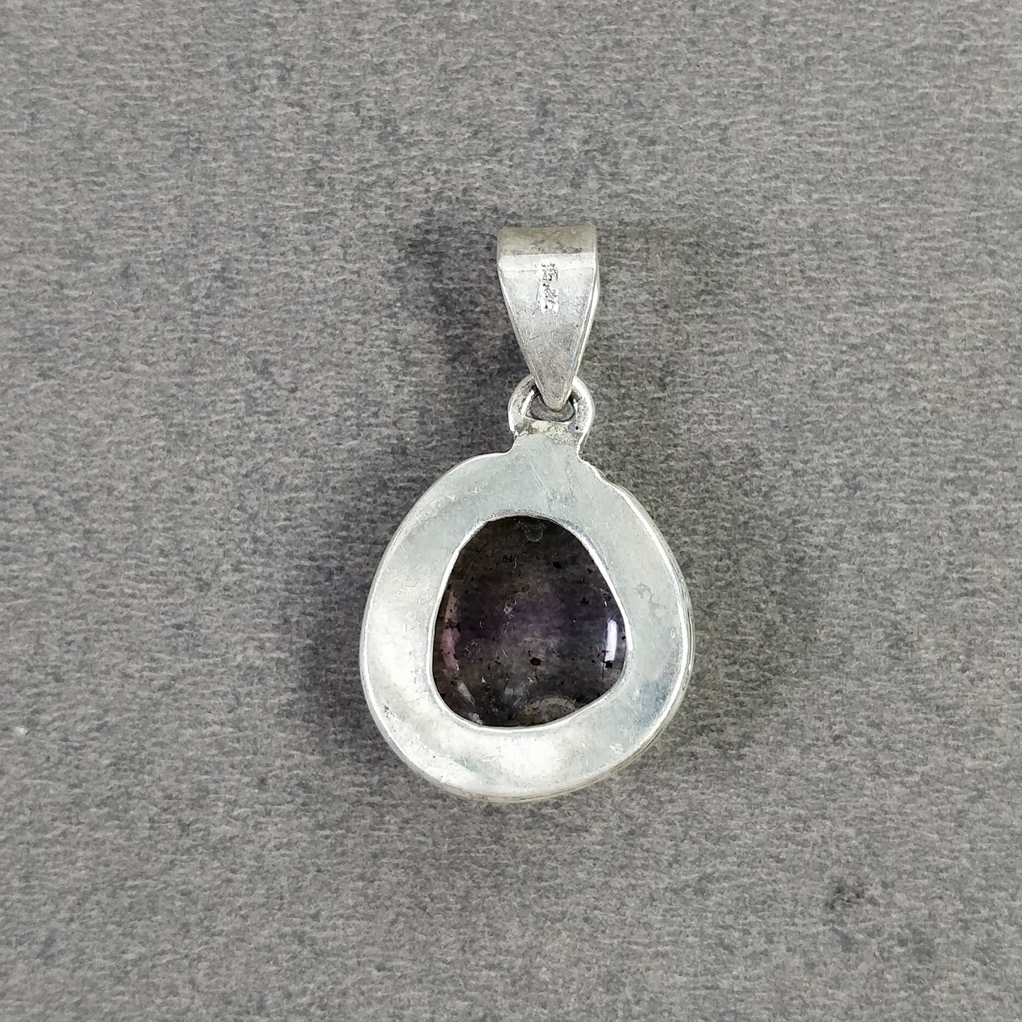 AMETHYST Gemstone 925 Sterling Silver Pendant : 6.100gms Natural Untreated Purple Amethyst Cabochon Bezel Set Pendant 1.35"