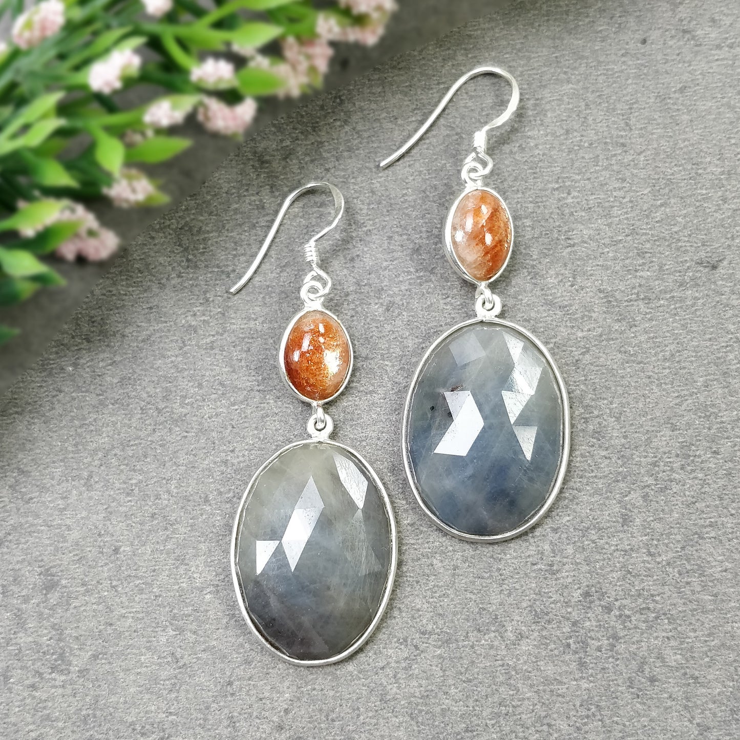 Bezel Set Earring