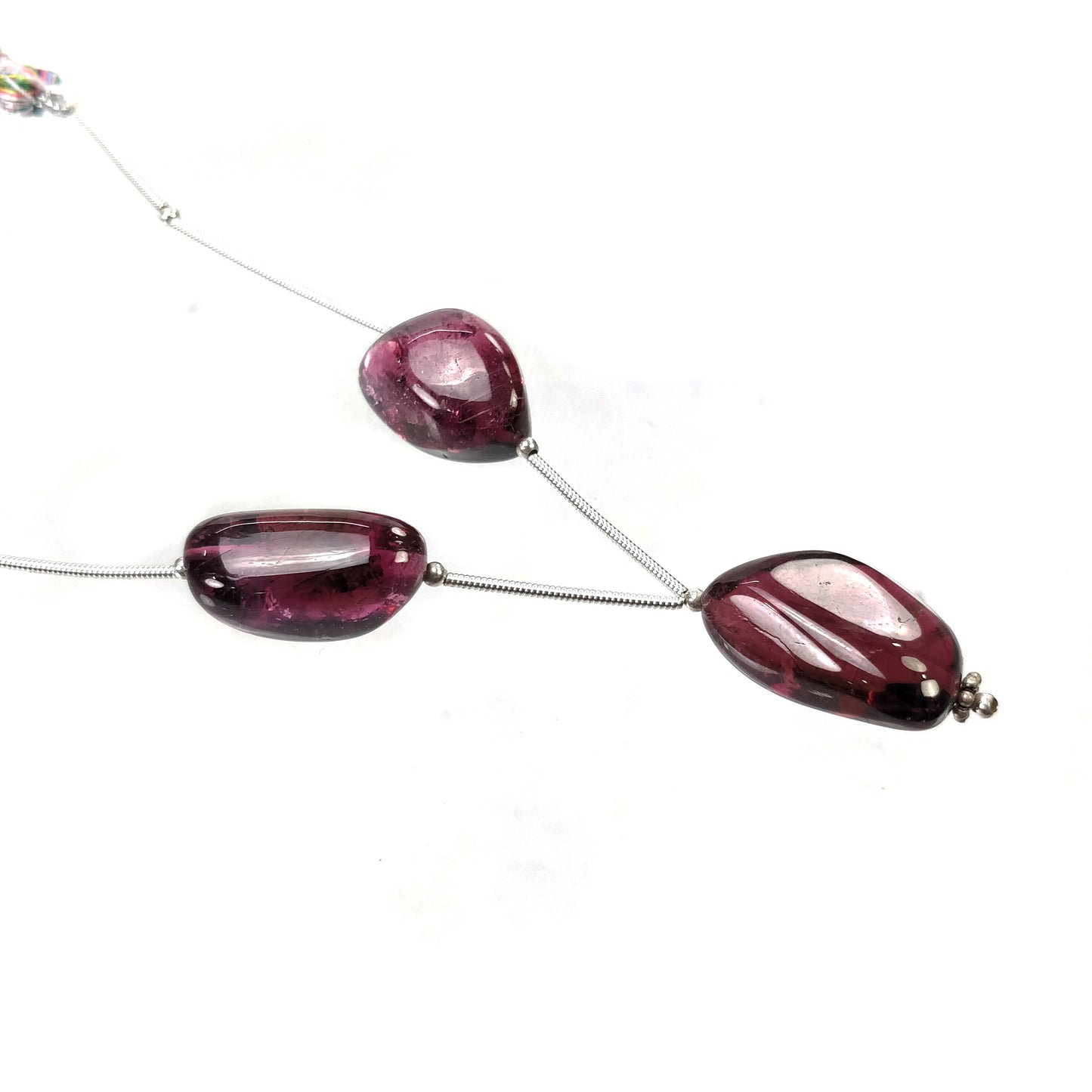 RUBELLITE TOURMALINE Gemstone Loose Beads : 66.60cts Natural Untreated Tourmaline Uneven Plain Nuggets 12*17mm - 22*13mm