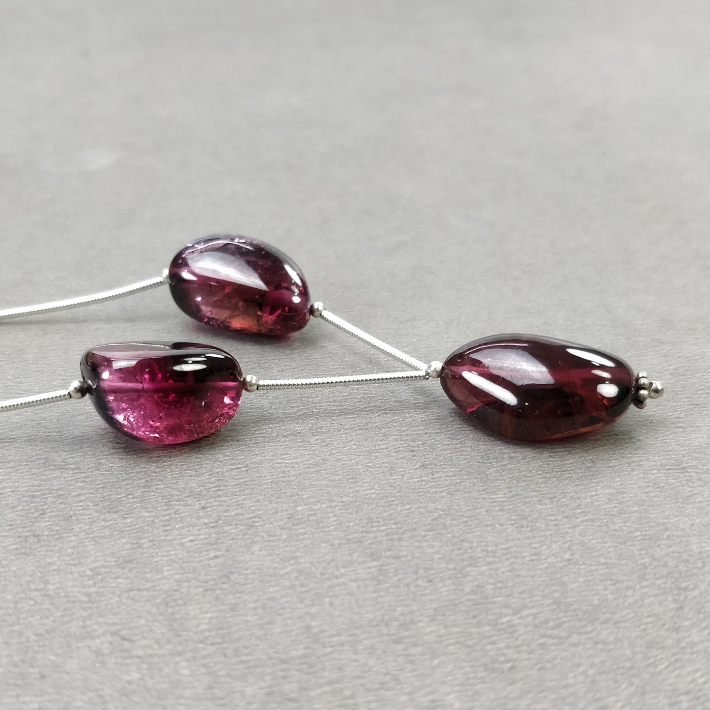 RUBELLITE TOURMALINE Gemstone Loose Beads : 66.60cts Natural Untreated Tourmaline Uneven Plain Nuggets 12*17mm - 22*13mm