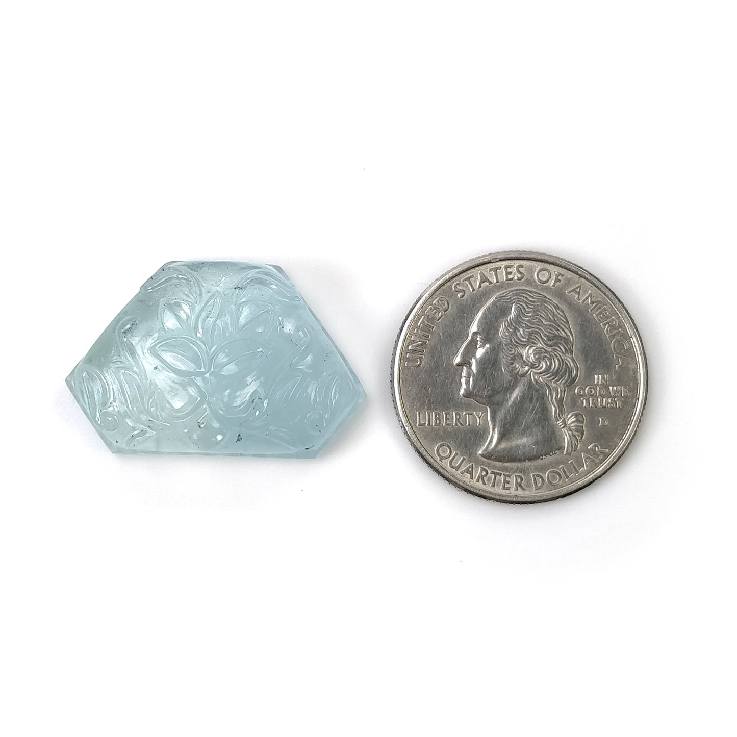 BLUE AQUAMARINE Gemstone Carving : 32.05cts Natural Untreated Both Side Aqua Hand Carved Uneven Shape 29*19mm