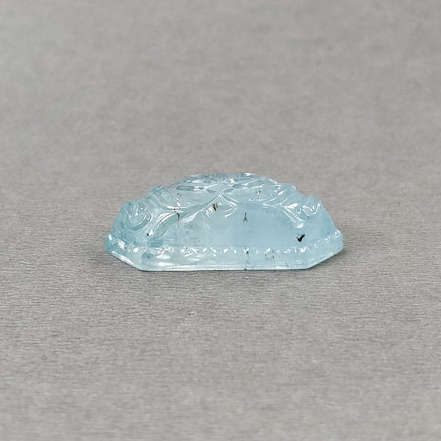 BLUE AQUAMARINE Gemstone Carving : 32.05cts Natural Untreated Both Side Aqua Hand Carved Uneven Shape 29*19mm