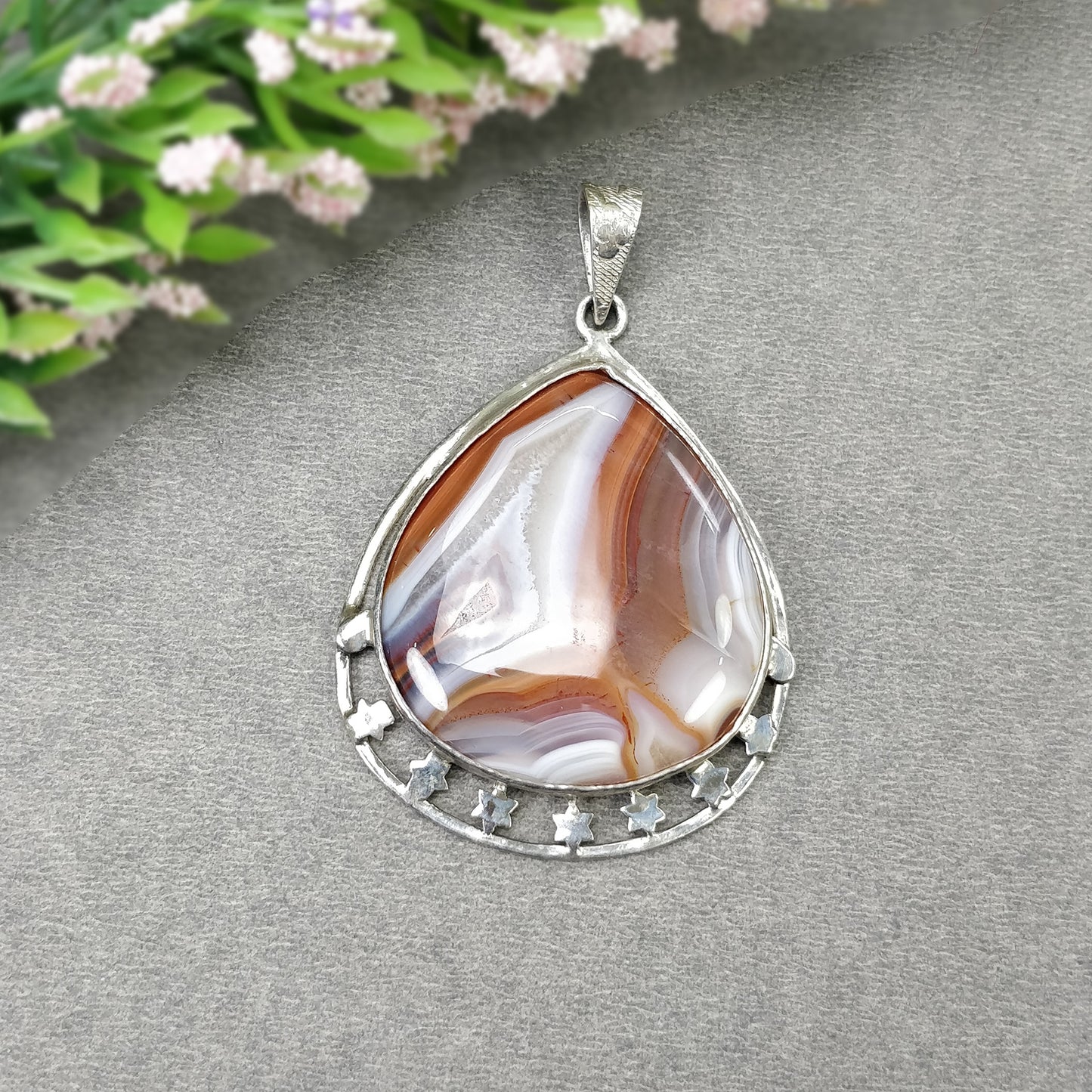 Botswana Agate Gemstone Pendant