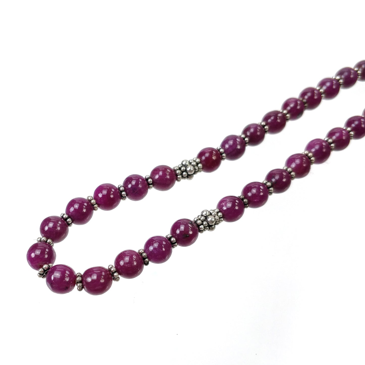 TURKISH ISLAMIC Salah 6.5mm Natural Untreated Red RUBY Gemstone Round Cabochon Prayer 33 Beads Misbaha Tasbih Sibha Masbaha