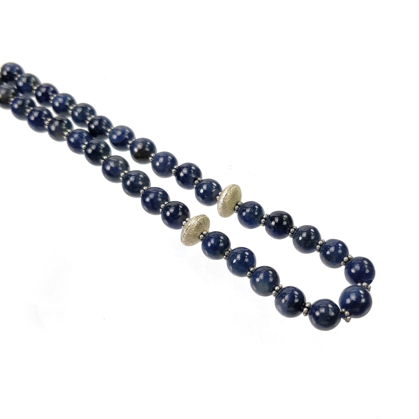 TURKISH ISLAMIC Salah 8mm Natural Untreated Blue SAPPHIRE Gemstone Round Cabochon Prayer 33 Beads Misbaha Tasbih Sibha Masbah (With Video)