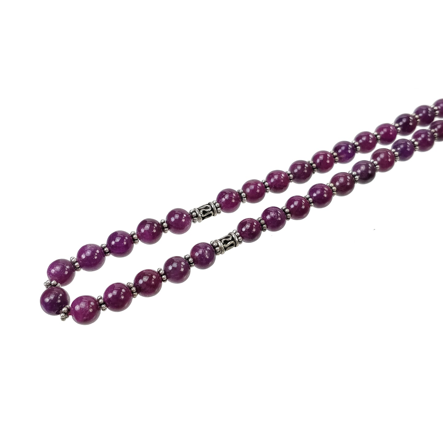 TURKISH ISLAMIC Salah Natural Untreated Red RUBY Gemstone 6.5mm Round Cabochon Prayer 33 Beads