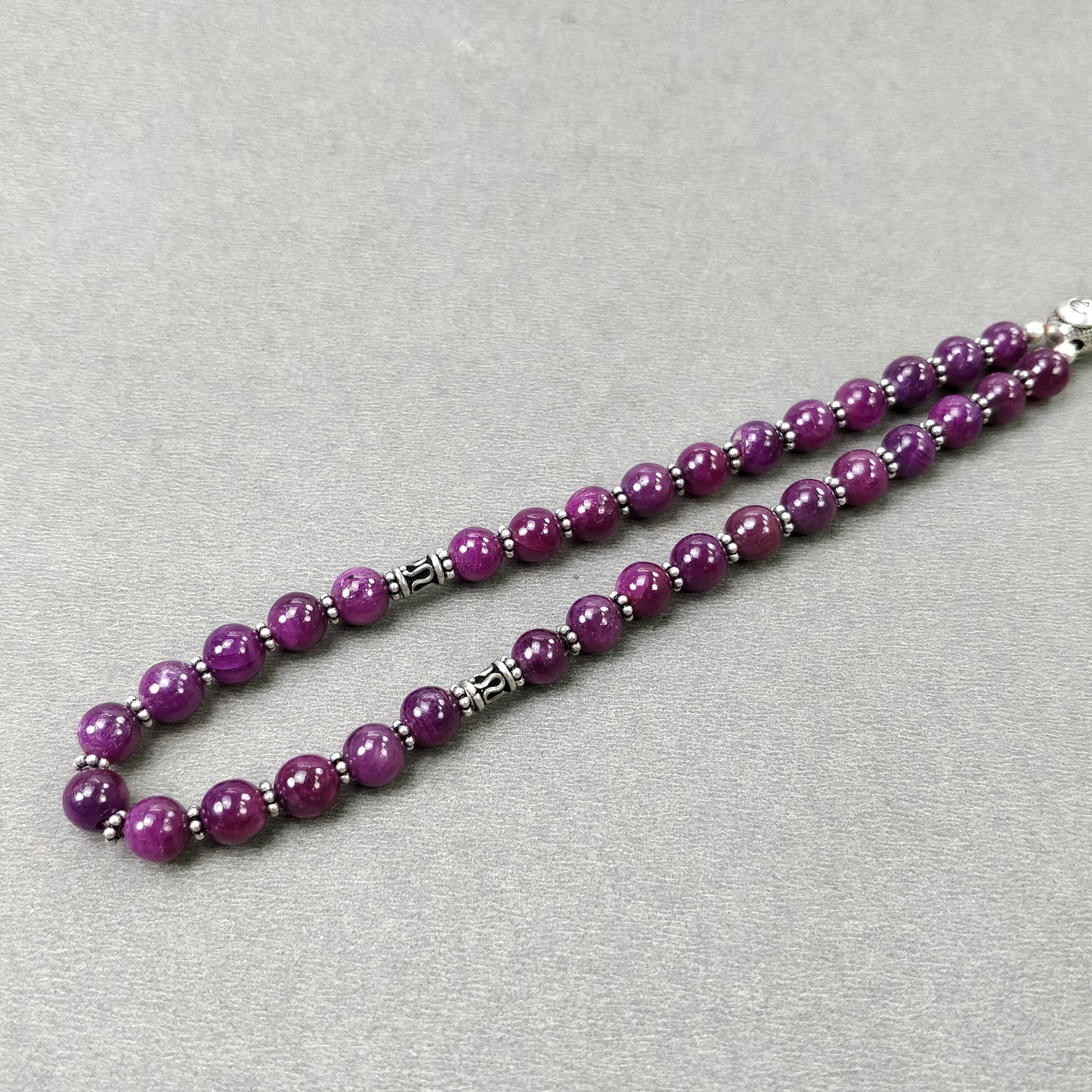 TURKISH ISLAMIC Salah Natural Untreated Red RUBY Gemstone 6.5mm Round Cabochon Prayer 33 Beads