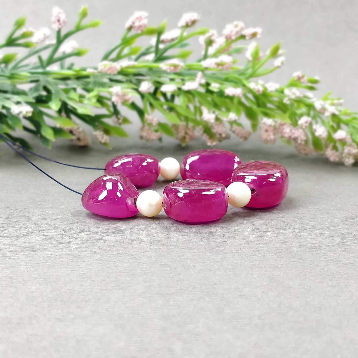 RUBY Gemstone Loose Beads : 111.90cts Natural Glass Filled Ruby Gemstone Uneven Shape Cabochon Beads Tumbles 14*13mm - 18*14mm