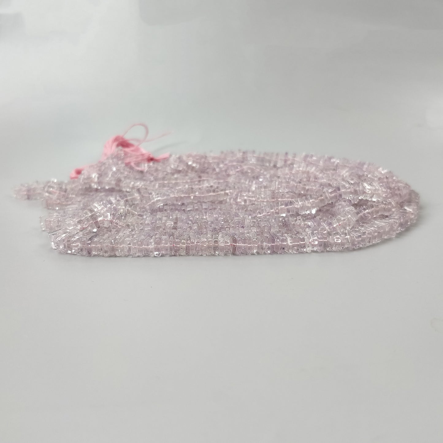 AMETHYST Gemstone Loose Beads : Natural Untreated Unheated Pink Amethyst Loose Square Heishe Statement Beads 18"