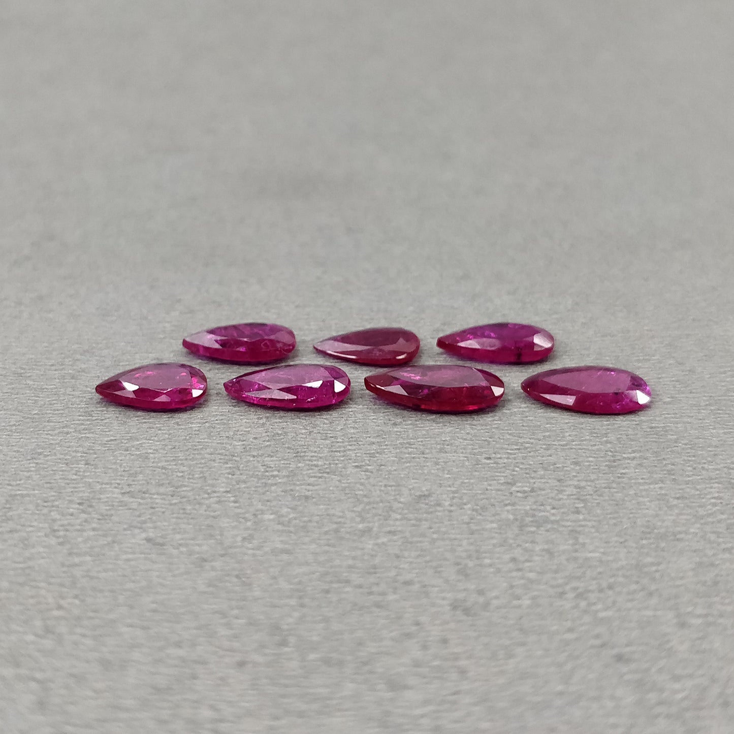 Mozambique RUBY Gemstone Normal Cut : 8.61cts Natural Untreated Unheated Reddish Pink Ruby Pear Shape 9*7mm - 11*7mm 7pcs