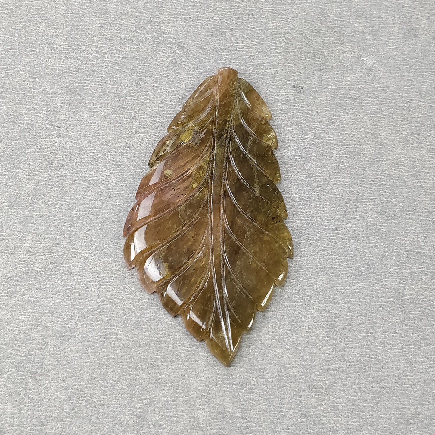 WATERMELON TOURMALINE Gemstone Carving : 55.85cts Natural Untreated Multi Bi-Color Tourmaline Hand Carved Leaf 62*34mm